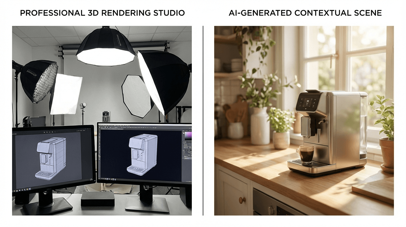 KI-Prototyp-Rendering vs 3D-Studio: vollstaendiger Vergleich